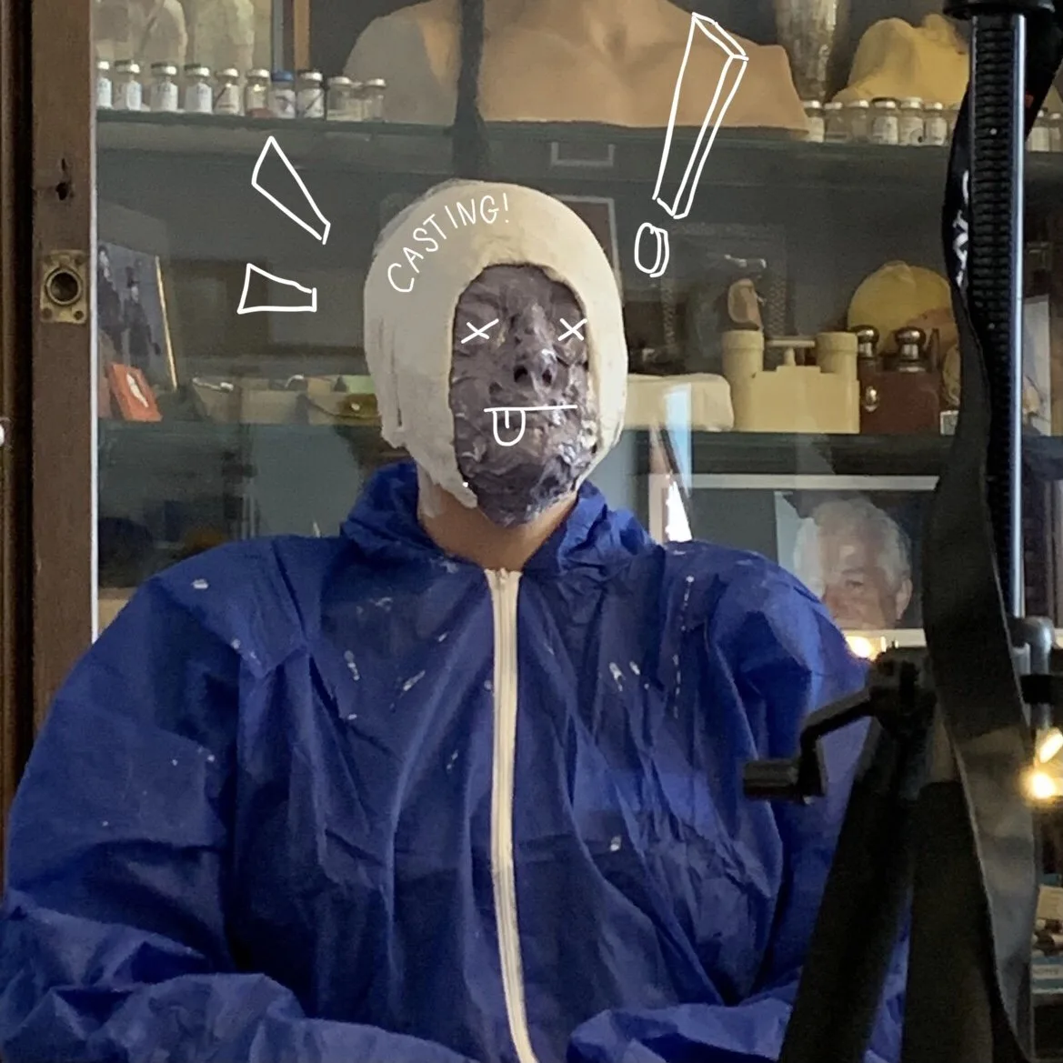 Casting face in silicone and plaster