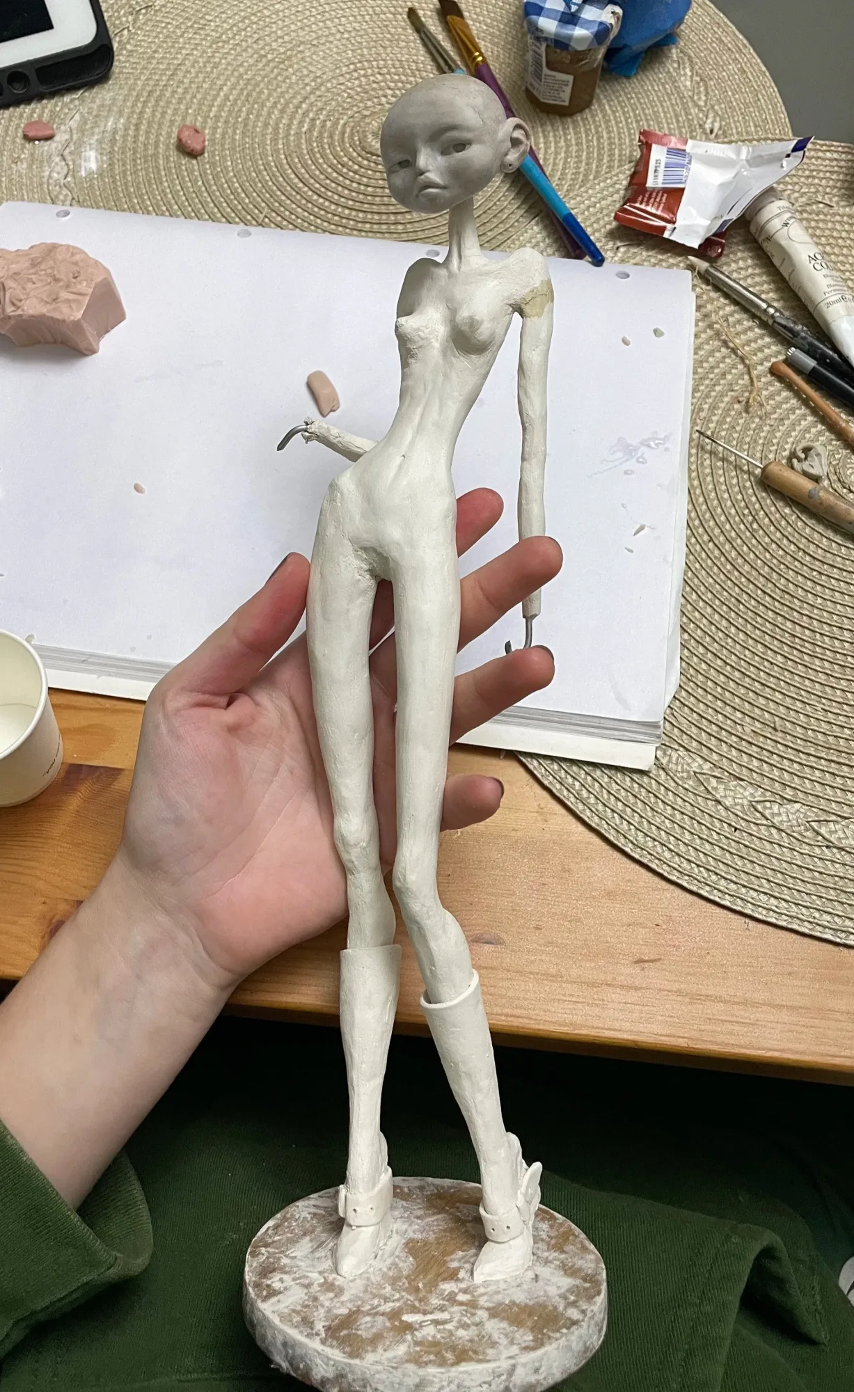 Polymer clay fashion figure