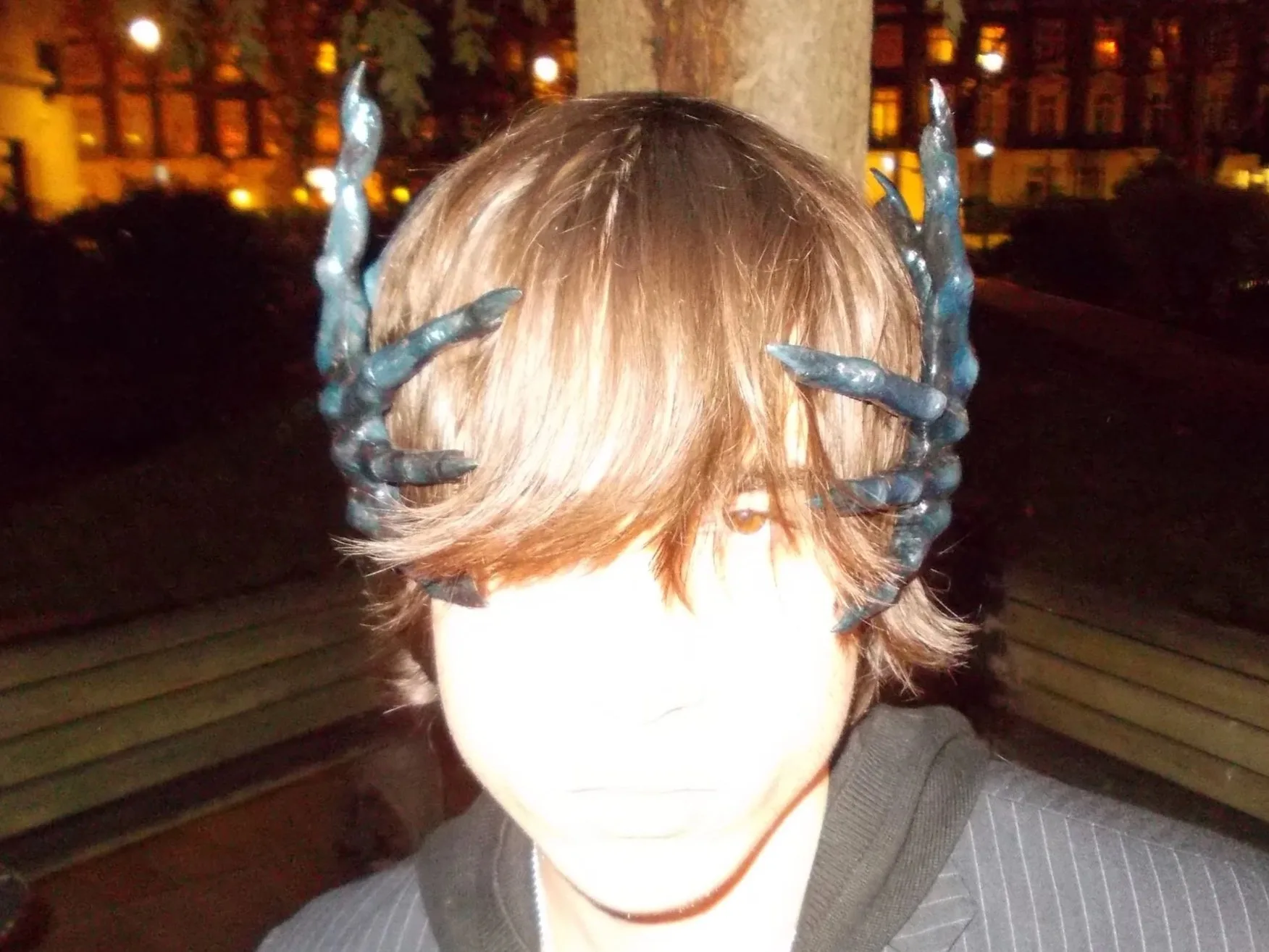 Witch hand headpiece being worn